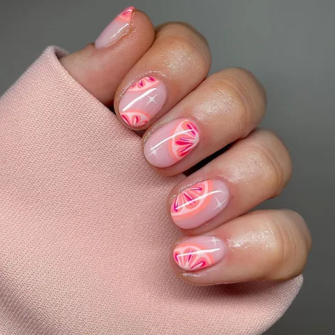 Pembe jelly meyve dilim yaz nail art — Suadiye butik nail studio