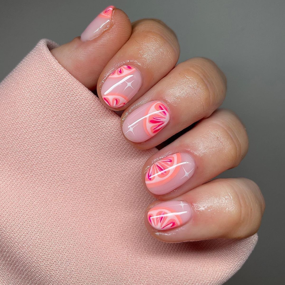 Pembe jelly meyve dilim yaz nail art — Suadiye butik nail studio